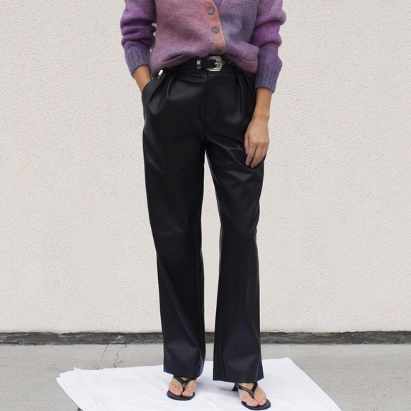 Simon Miller - Vegan Black Leather Pants - Picture 1 of 11